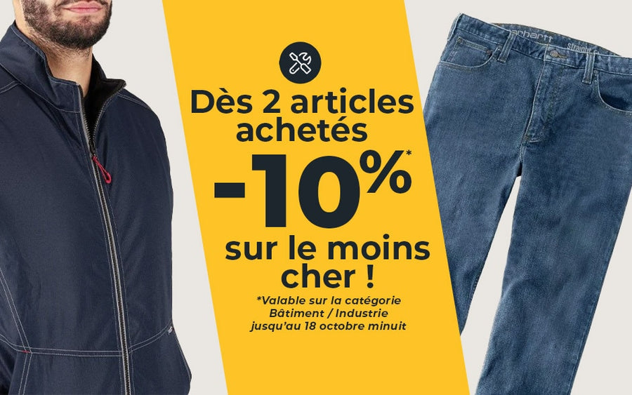 Dès 2 articles Pros achetés -10% sur le moins cher jusqu'au 18/10/26 !