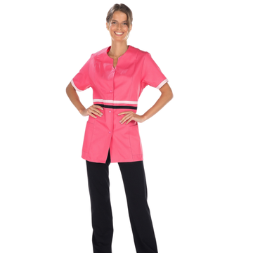 Tunique médicale femme manches courtes LOU RÉMI fuchsia et rose