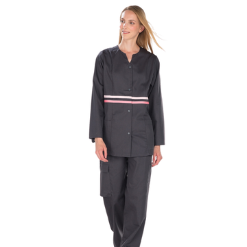 Tunique de ménage femme manches longues transformables LOU MLT RÉMI anthracite et rose
