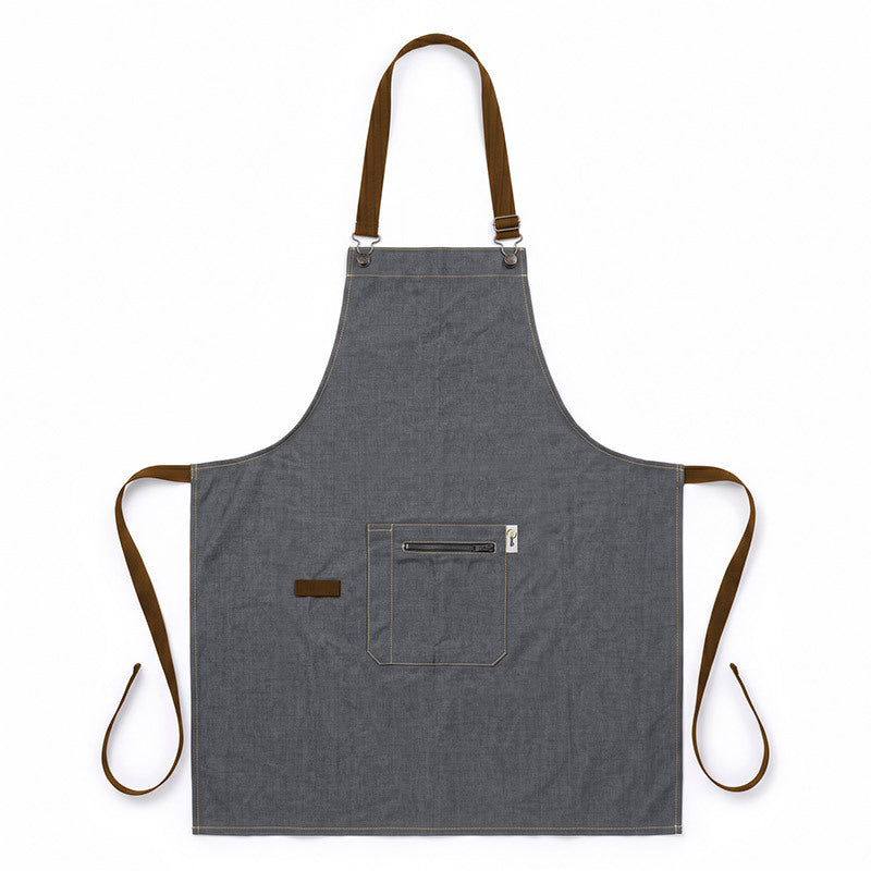 Tablier Denim Midnight et Noir Double Poche Zip - MANELLI