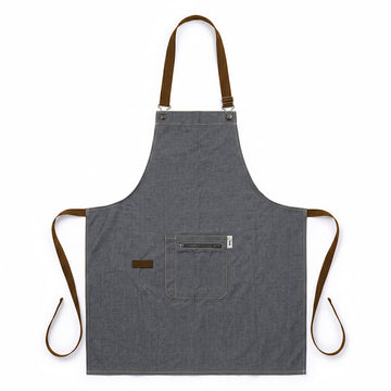 Tablier Denim Midnight et Noir Double Poche Zip - MANELLI