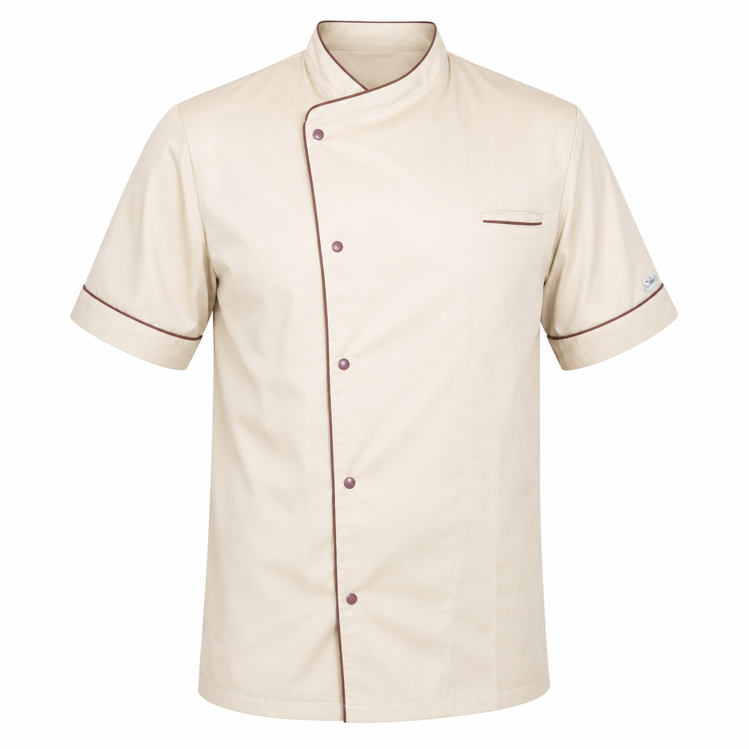 Veste de Cuisine Homme Manches Courtes Harry Noisette 