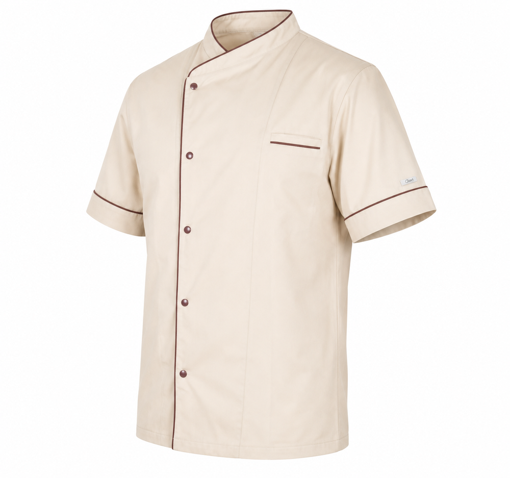 Veste de Cuisine Homme Manches Courtes Harry Noisette - MANELLI