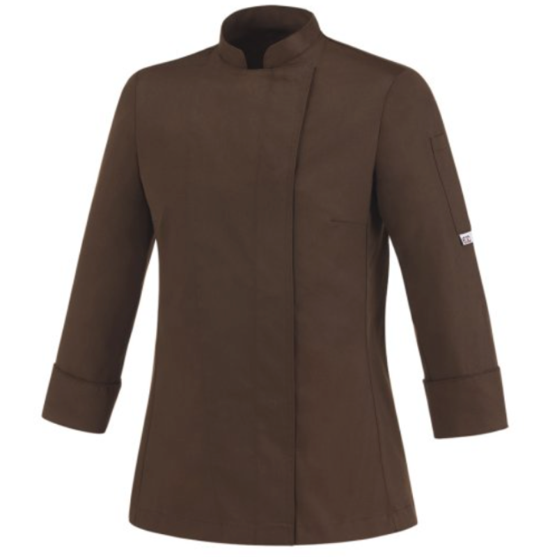 Veste de cuisine femme marron 