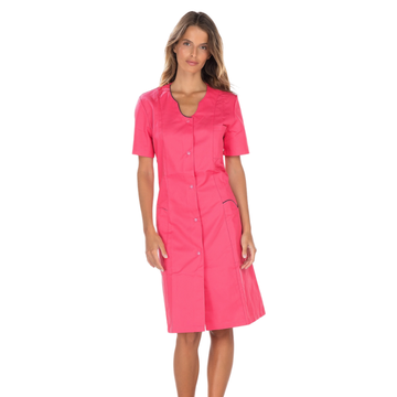 Blouse femme de chambre manches courtes ANEMONE RÉMI fuchsia et iris