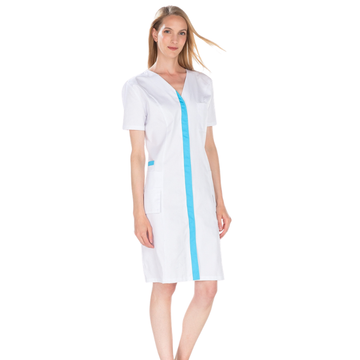 Blouse de travail femme manches courtes MADISON RÉMI blanc et atoll