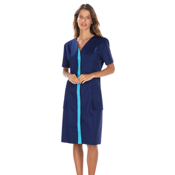 Blouse de travail femme manches courtes MADISON RÉMI marine et atoll