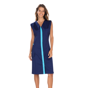 Blouse de travail femme sans manches MADISON RÉMI marine et atoll
