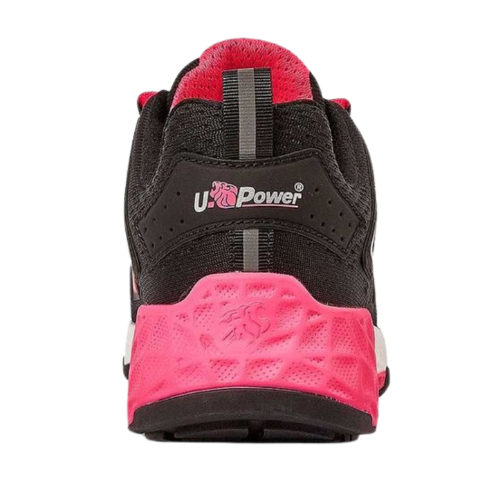 Chaussures de Sécurité Basses Femme Brienne ESD S1PS HI HRO FO ESD SR Gris Rose - UPOWER I ARRIERE