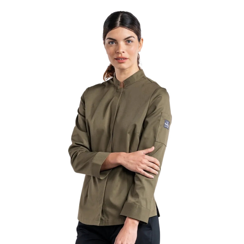 Veste de Cuisine Sabor Femme Manches Longues - CHAUD DEVANT I OLIVE