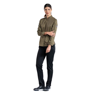 Veste de Cuisine Sabor Femme Manches Longues - CHAUD DEVANT I OLIVE