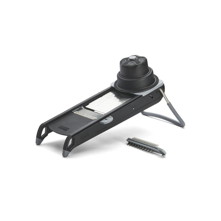 Mandoline professionnelle Swing Plus noire avec poussoir De Buyer