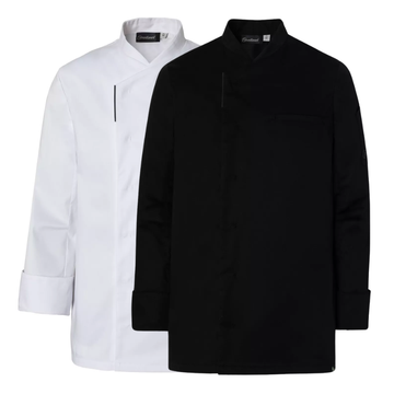 Veste de Cuisine Homme Reko Stretch - MOLINEL I NOIR BLANC