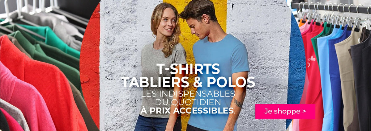 Vos vêtements pros Toptex sont chez Manelli : t-shirts, polos, tabliers, chemises… à prix minis !