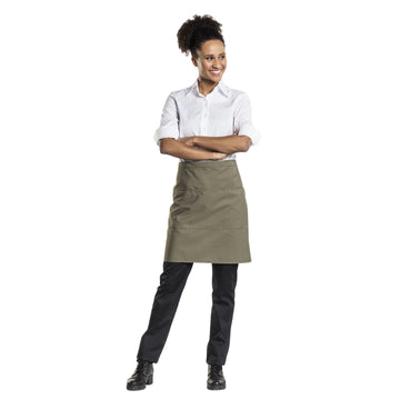 Tablier de Cuisine 3 Poches - CHAUD DEVANT I OLIVE