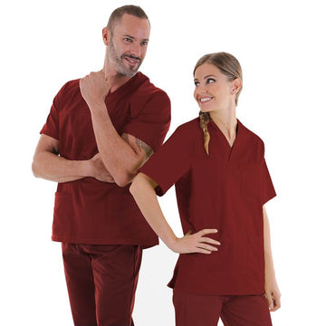 Tunique médicale Athena unisexe bordeaux