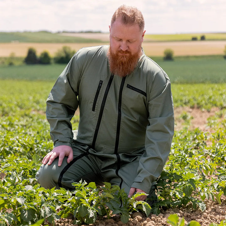 Ambiance Combinaison Agricole Ripstop Stretch 2 Zips Kaki Clair Pature - LMA