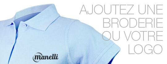 Personnalisez votre polo bleu ciel femme avec une broderie ou votre logo