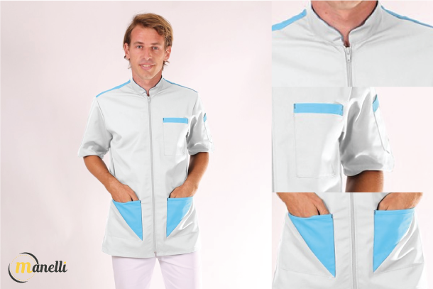 blouse médicale zippée