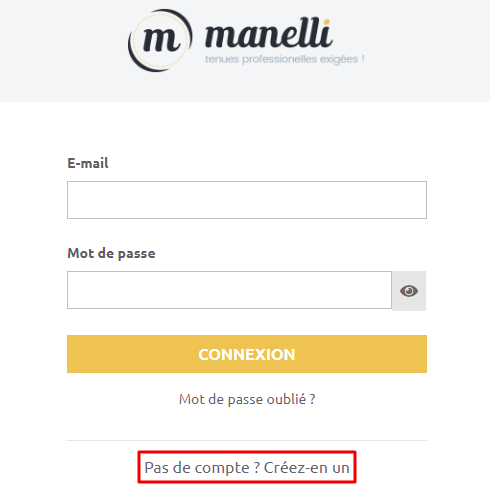 creer compte client Manelli