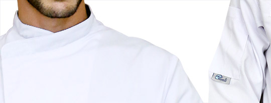 Veste Square Blanche à Col élégant et Poche à Stylo